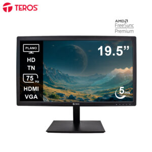 monitor plano teros te 1916s, 19.5" hd tn, 75 hz, 5ms, hdmi, vga, audio out, parlantes