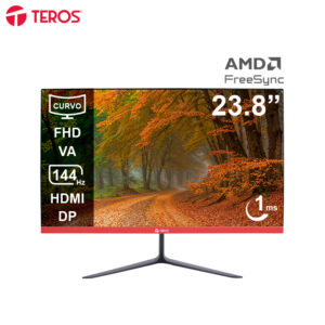 monitor curvo teros te 2403s, 23.8" fhd va, 144hz, 1ms, hdmi, dp, earphone out