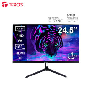 monitor plano gaming teros te 2475g 24.5" fhd va 180hz 1ms hdmi dp audio out negro