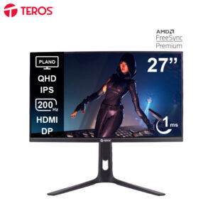 monitor plano gaming teros te 2754g, 27" qhd ips, 200hz, 1ms, hdmi, dp, audio out